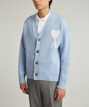 Ami - Off-White Ami de Coeur Wool Cardigan image number 2