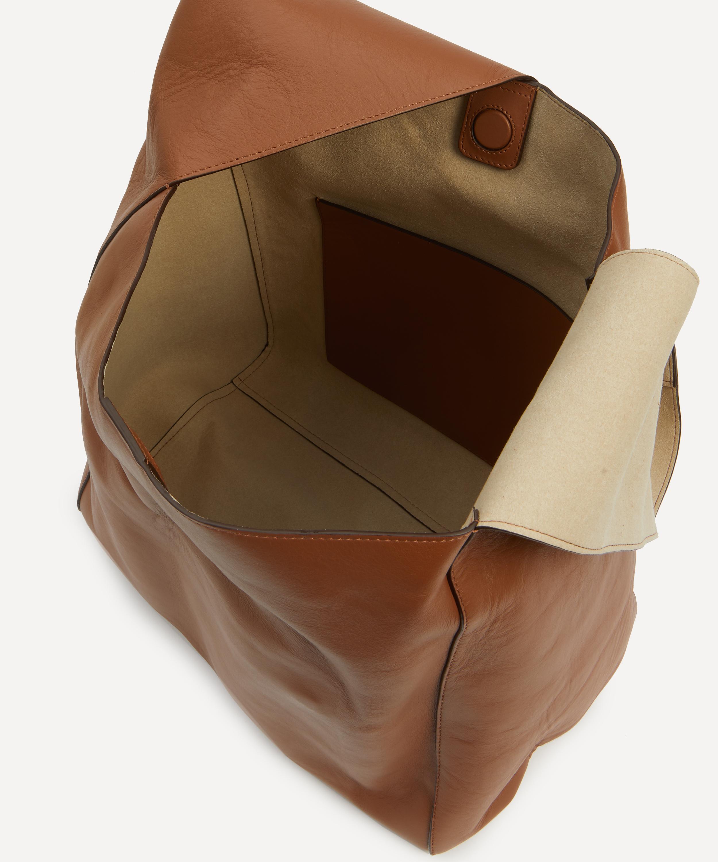 Tan leather shop slouch bag