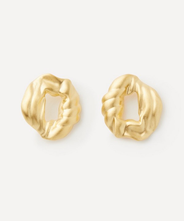 Completedworks - 18ct Gold-Plated Crumpled Stud Earrings image number null
