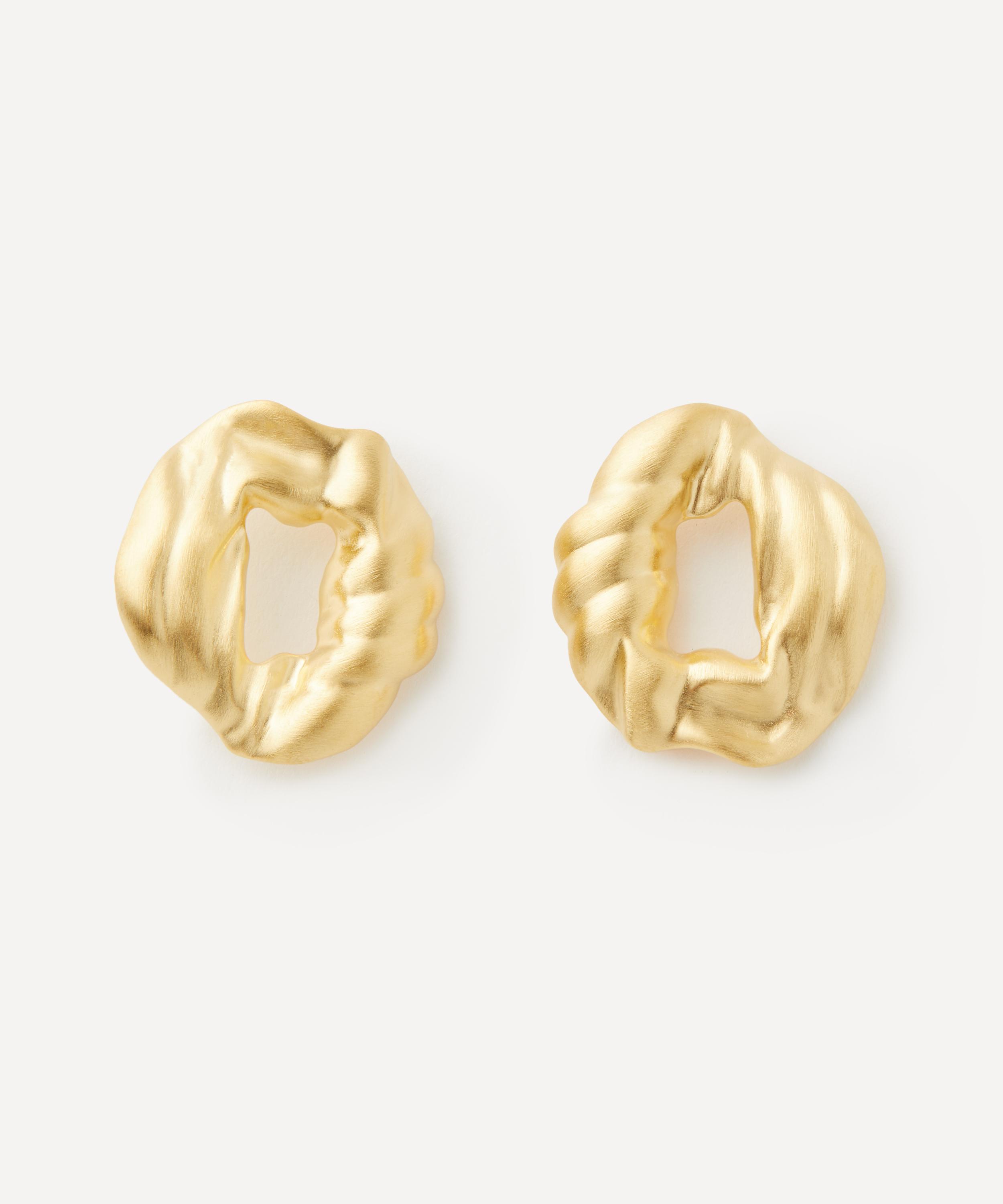 Completedworks - 18ct Gold-Plated Crumpled Stud Earrings