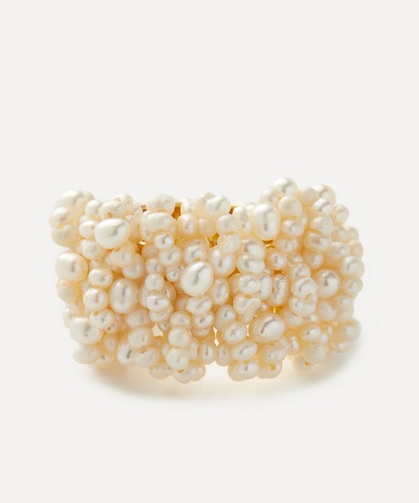Completedworks - 18ct Gold-Plated Vermeil Silver Pearl Cove Ring image number null