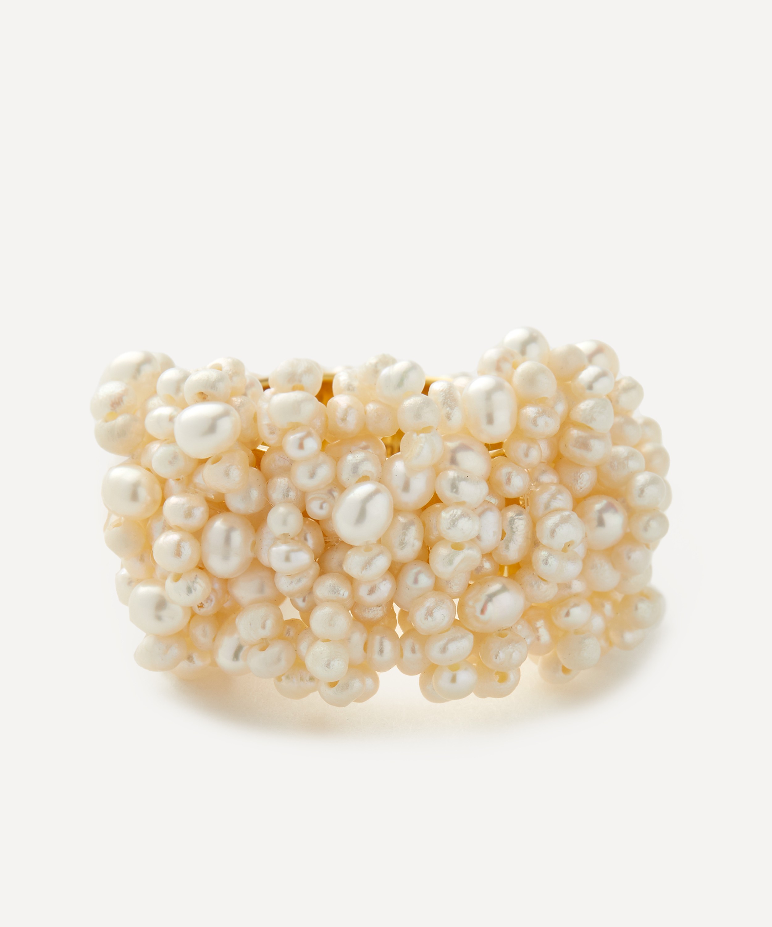 Completedworks - 18ct Gold-Plated Vermeil Silver Pearl Cove Ring