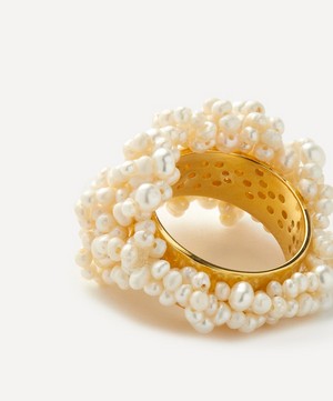 Completedworks - 18ct Gold-Plated Vermeil Silver Pearl Cove Ring image number 1