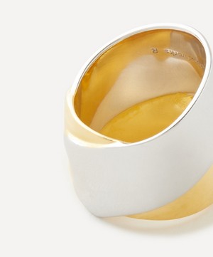Completedworks - 18ct Gold-Plated Vermeil Silver Rhodium Plated Ribbon Ring image number 1