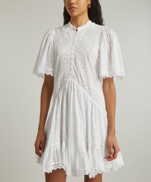 Isabel Marant Etoile - Slaye Broderie Anglaise Cotton Mini-Dress image number 2