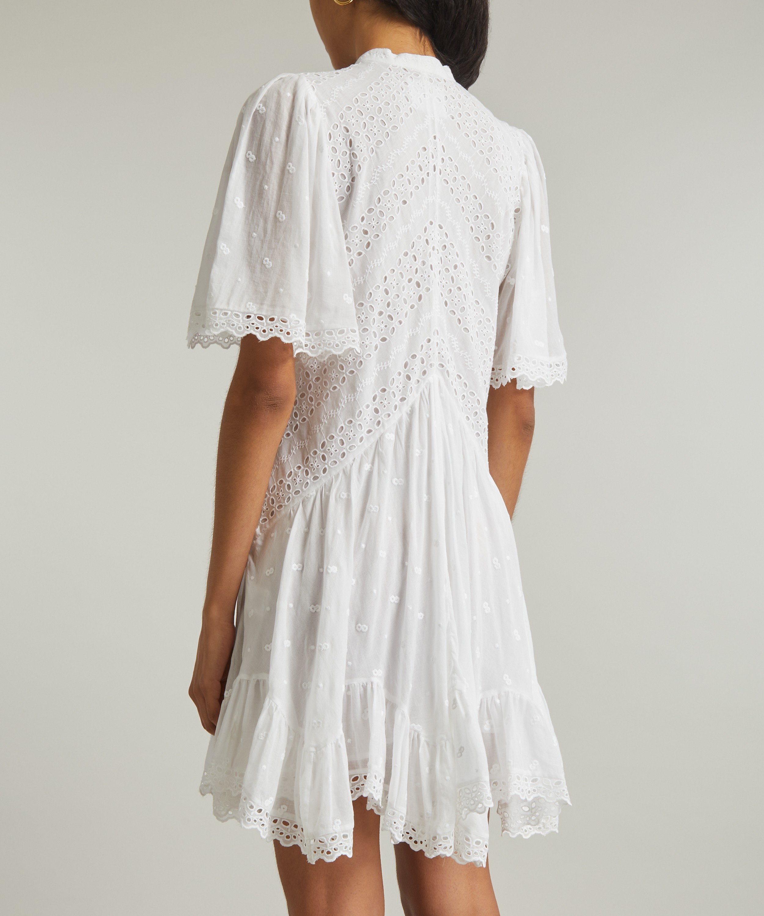Isabel Marant Étoile - Slaye Broderie Anglaise Cotton Mini-Dress image number 3