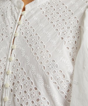 Isabel Marant Etoile - Slaye Broderie Anglaise Cotton Mini-Dress image number 4