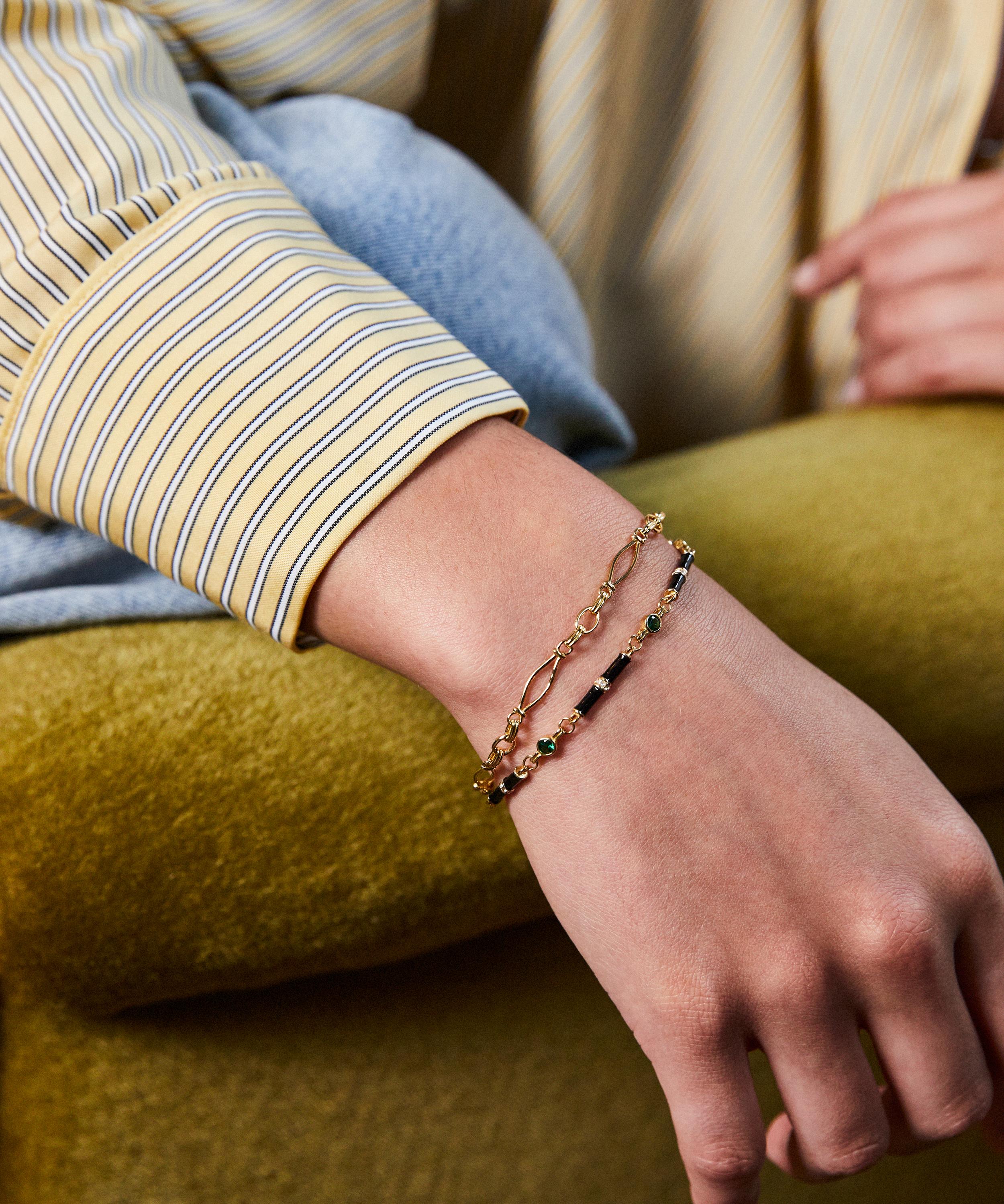 Laura Vann - 18ct Gold-Plated Vintage Link Chain Bracelet image number 1