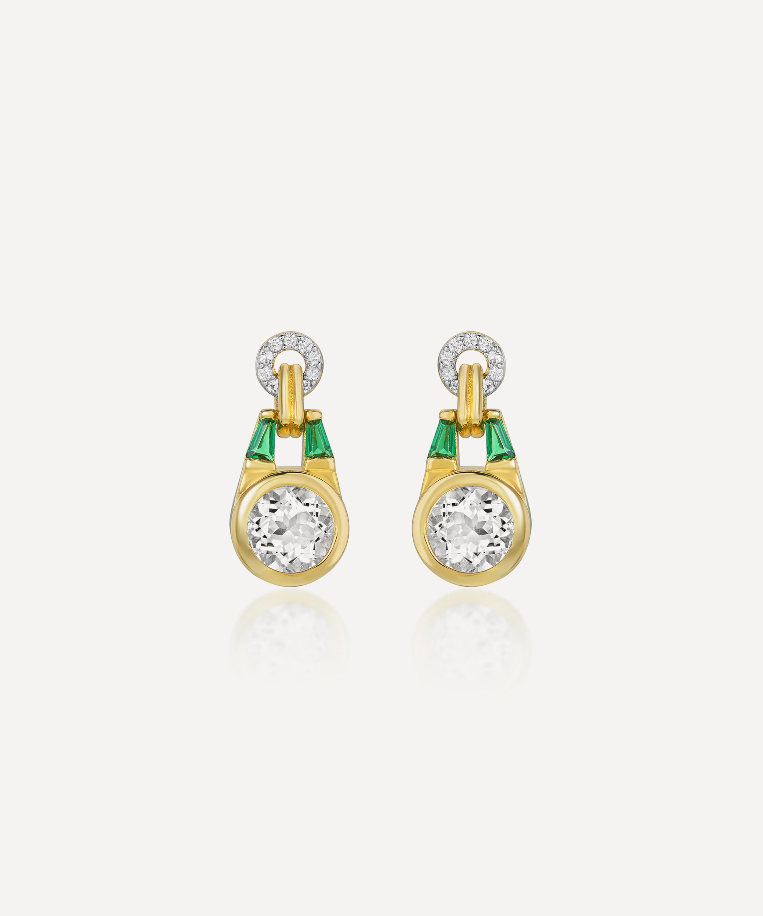 V by Laura Vann - 18ct Gold-Plated Vermeil Silver Olive Drop Earrings image number 0