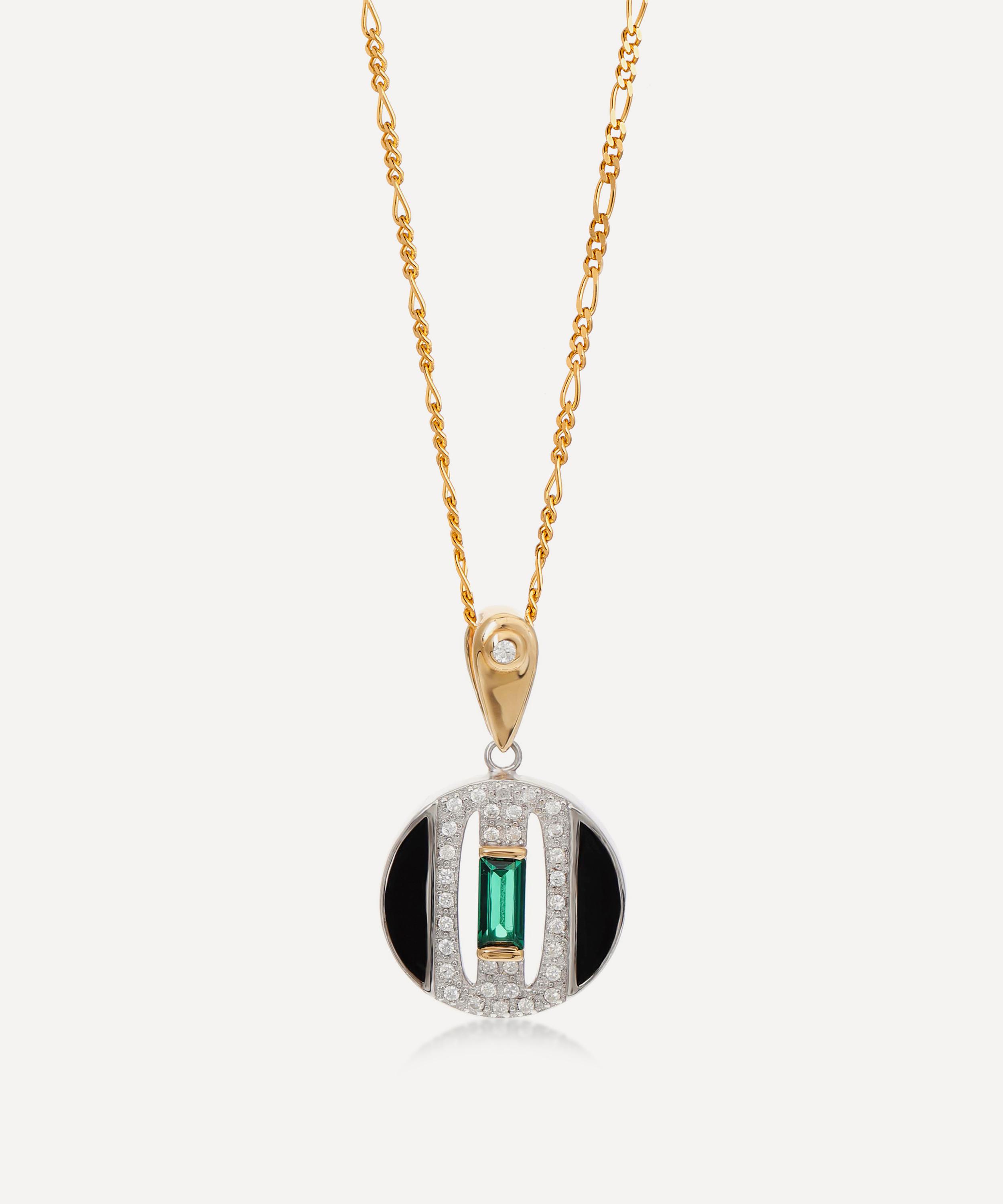 Laura Vann - 18ct Gold-Plated Daphne Circle Pendant Necklace image number 0