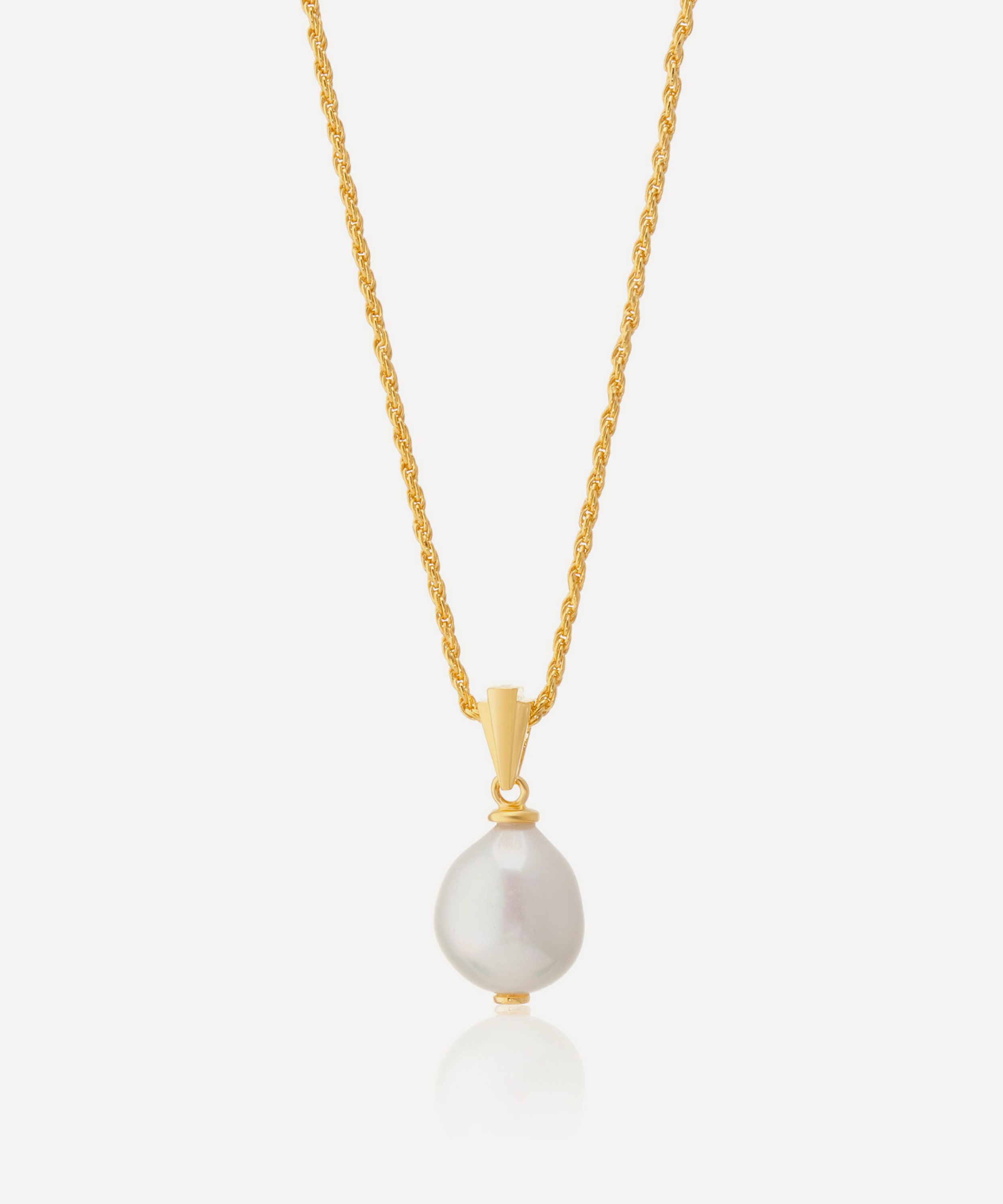 V by Laura Vann - 18ct Gold-Plated Coco Pearl Pendant Necklace image number 0