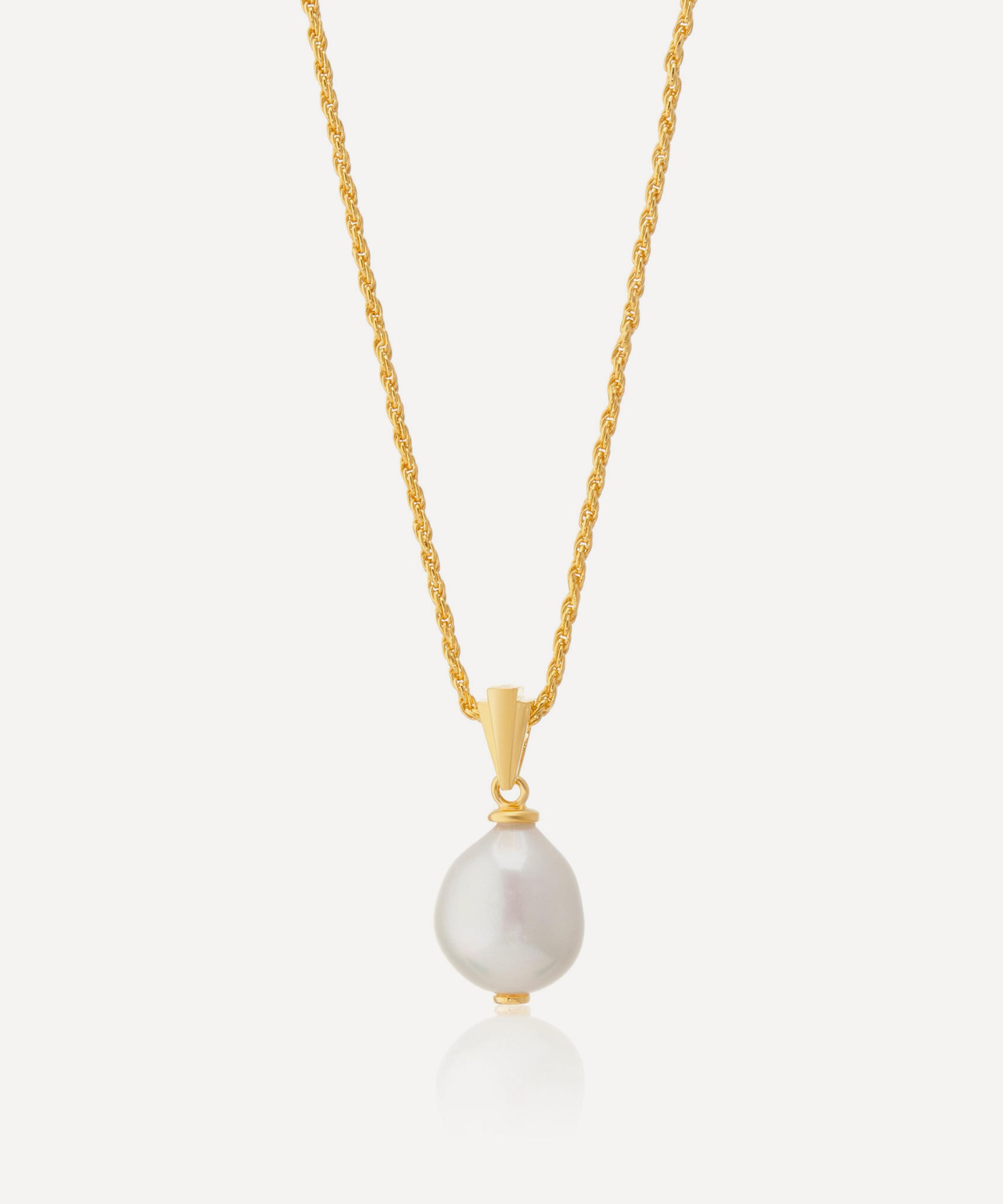 Laura Vann - 18ct Gold-Plated Coco Pearl Pendant Necklace image number 0