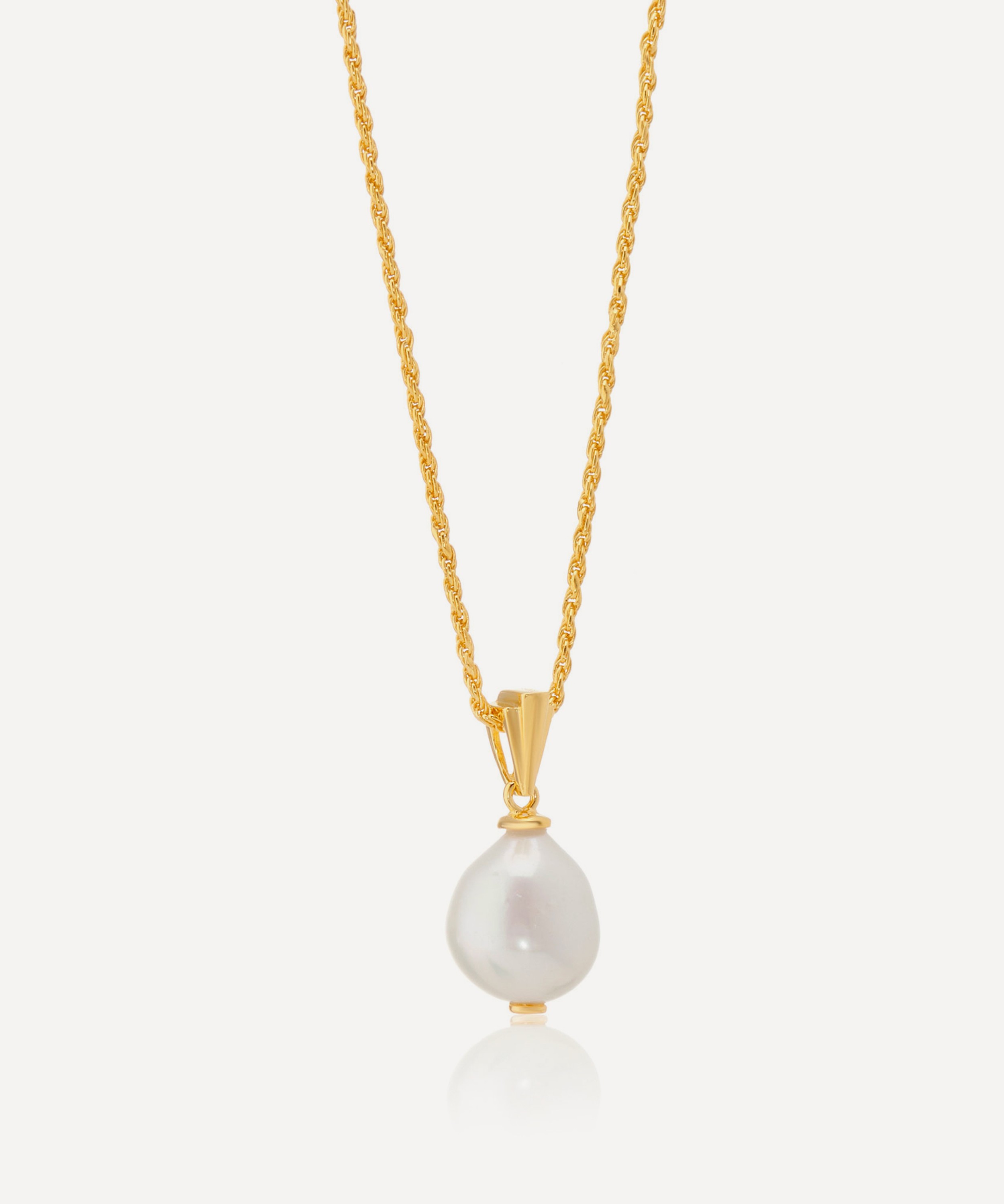 V by Laura Vann - 18ct Gold-Plated Coco Pearl Pendant Necklace image number 2