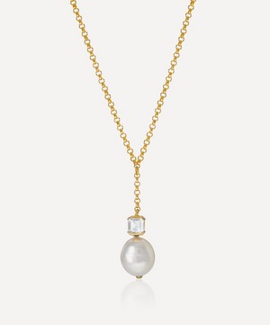 V by Laura Vann - 18ct Gold-Plated Vermeil Silver Bella Baroque Pearl Necklace image number 0