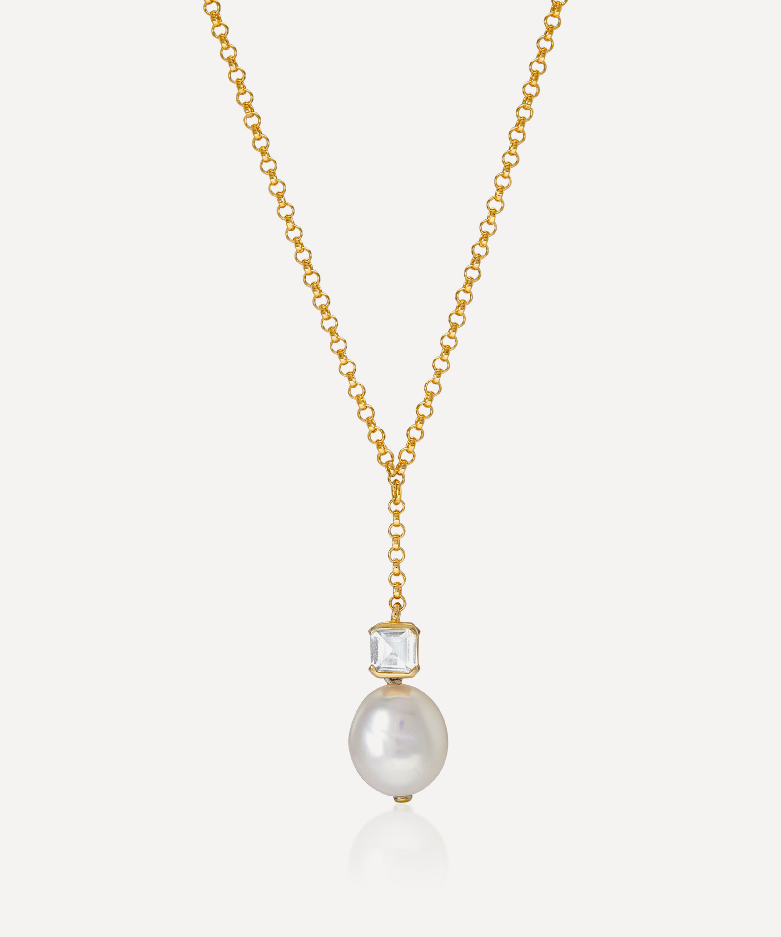 V by Laura Vann - 18ct Gold-Plated Vermeil Silver Bella Baroque Pearl Necklace
