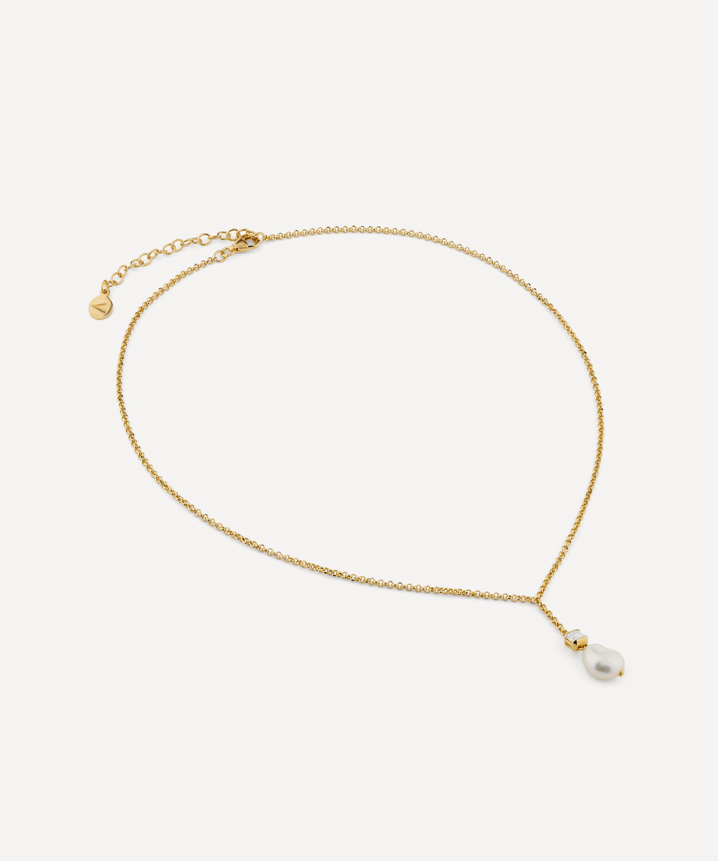 Laura Vann - 18ct Gold-Plated Vermeil Silver Bella Baroque Pearl Necklace image number 2