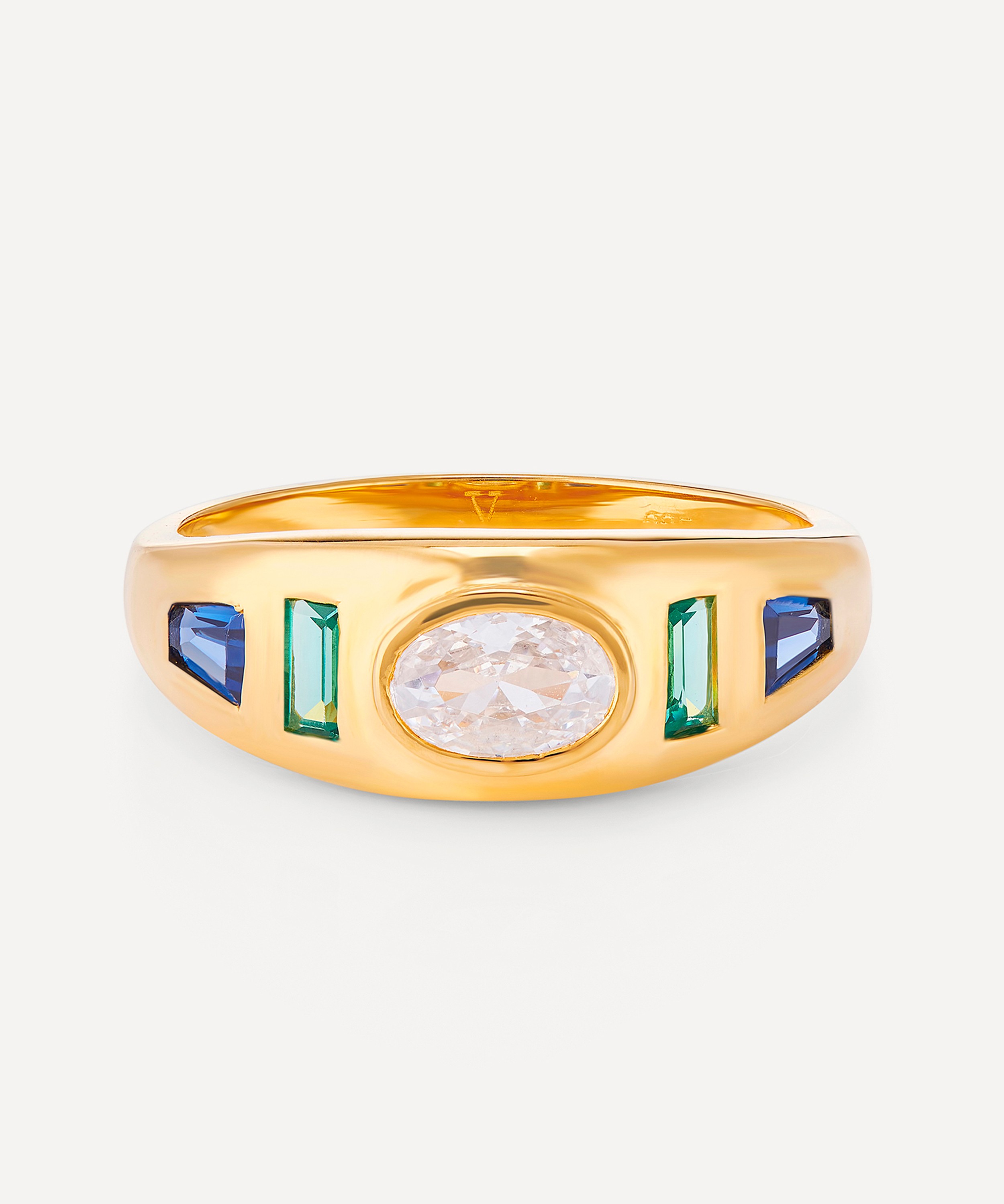 V by Laura Vann - 18ct Gold-Plated Sara Stone Set Gypsy Ring