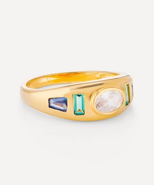 V by Laura Vann - 18ct Gold-Plated Sara Stone Set Gypsy Ring image number 2