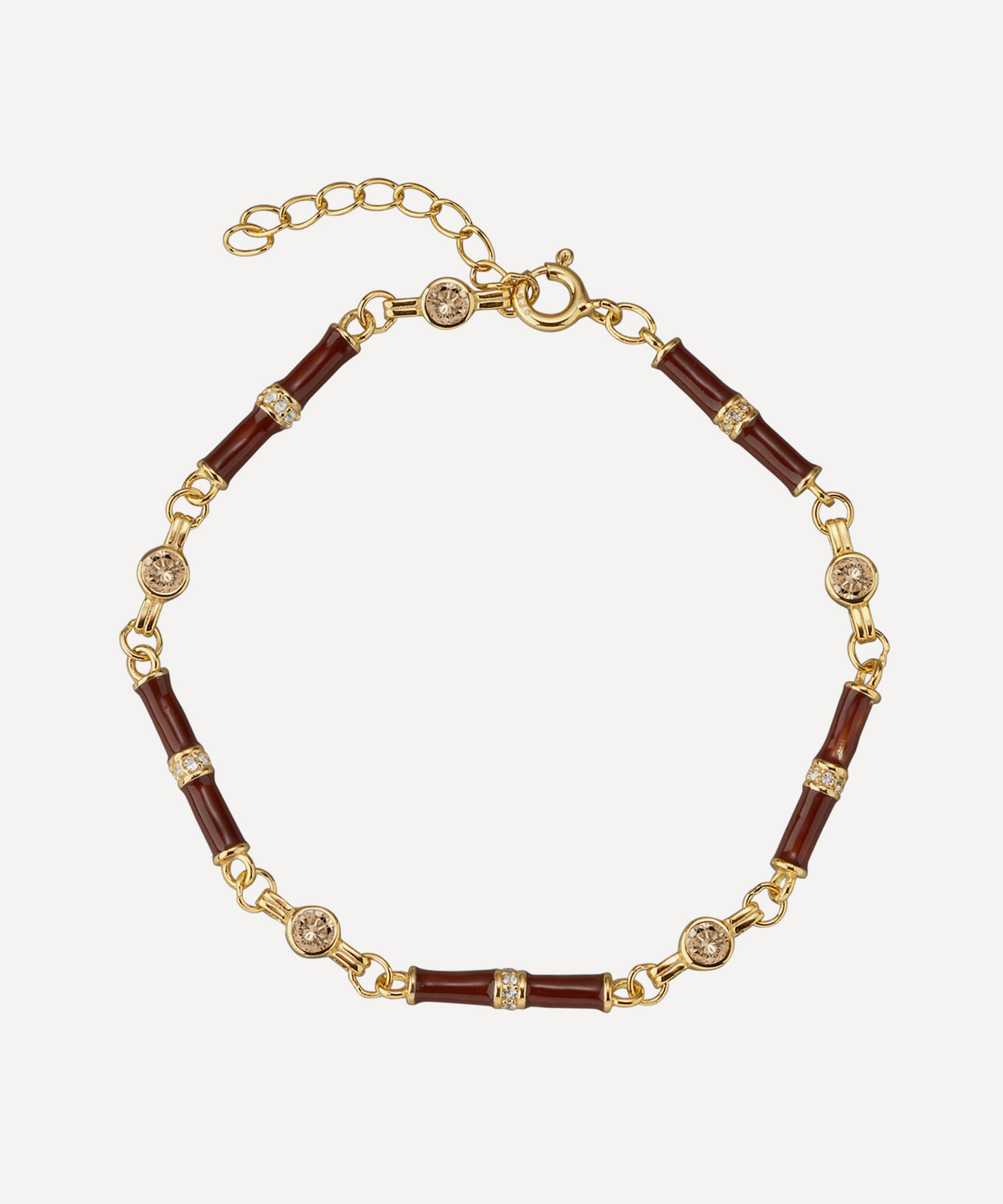 V by Laura Vann - 18ct Gold-Plated Marlowe Enamel Bracelet image number 0