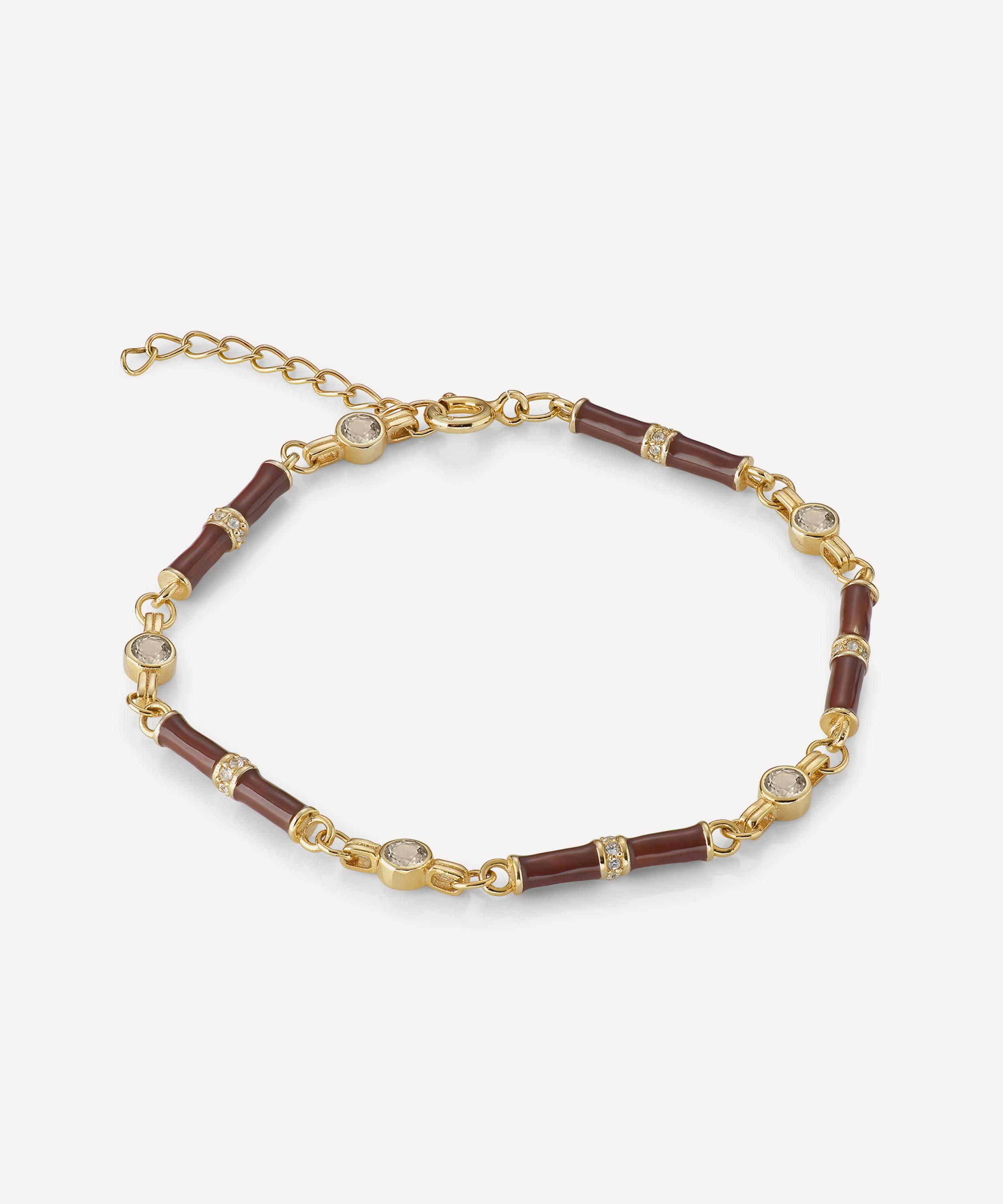 V by Laura Vann - 18ct Gold-Plated Marlowe Enamel Bracelet image number 2