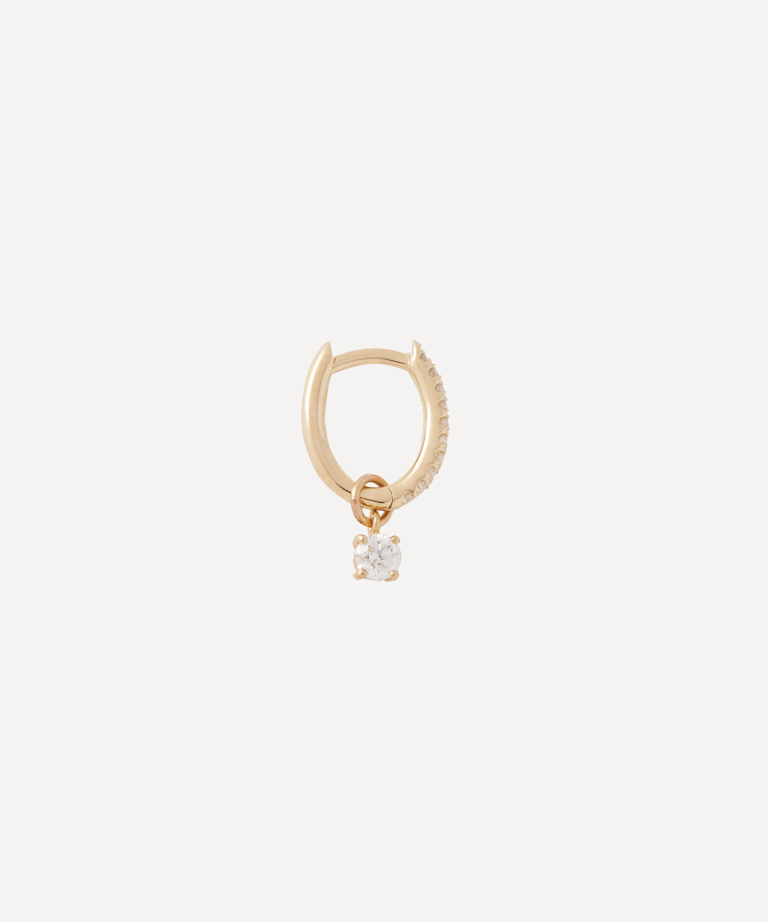 Otiumberg - 9ct Gold Diamond Charm Hoop Earring image number 2