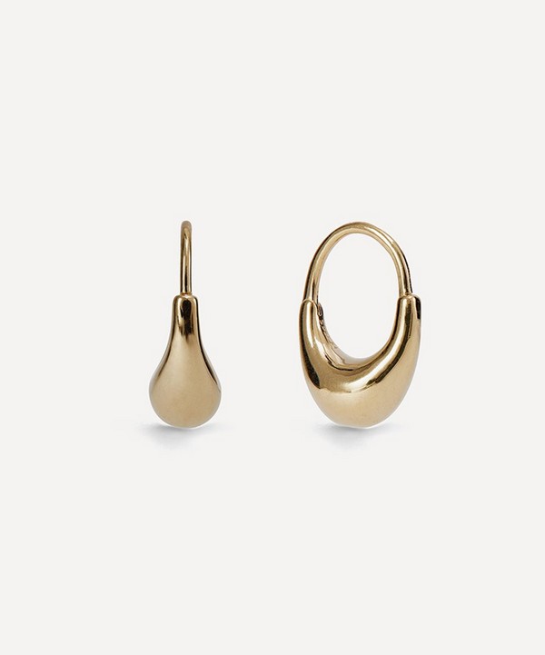 Otiumberg - 14ct Gold Plated Vermeil Silver Small Roscida Drop Hoop Earrings