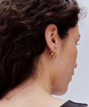 Otiumberg - 14ct Gold Plated Vermeil Silver Small Roscida Drop Hoop Earrings image number 1