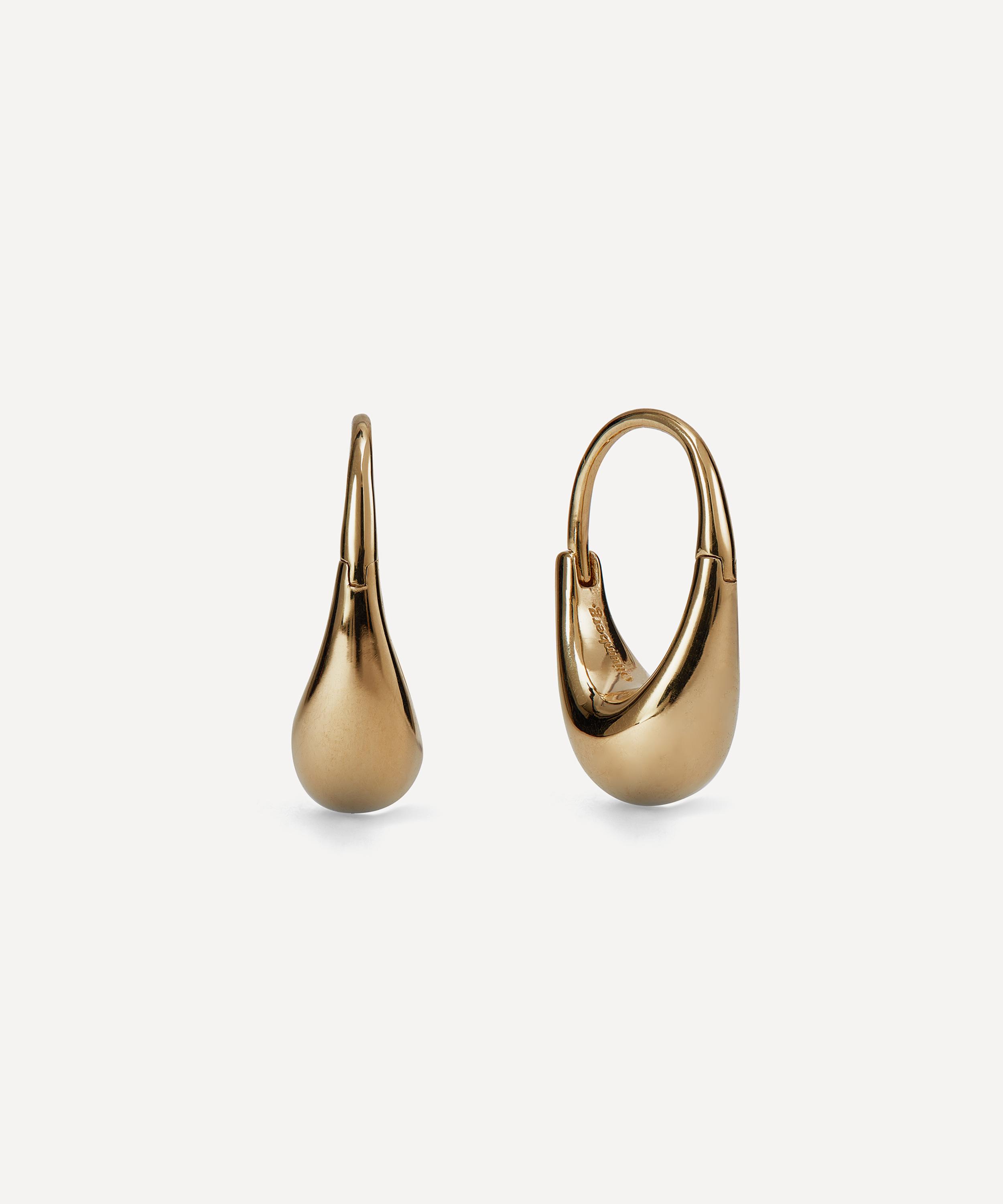 Otiumberg - 14ct Gold Plated Vermeil Silver Roscida Drop Hoop Earrings image number 0