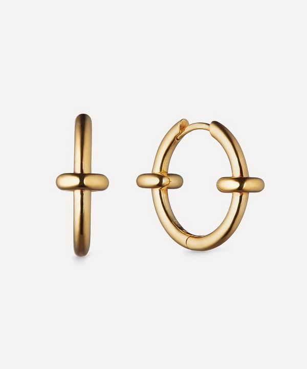 Otiumberg - 14ct Gold Plated Vermeil Silver Orbit Everyday Hoop Earrings