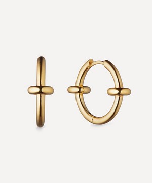 Otiumberg - 14ct Gold Plated Vermeil Silver Orbit Everyday Hoop Earrings image number 0