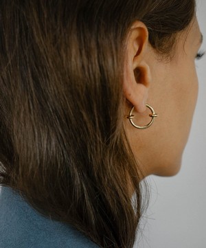 Otiumberg - 14ct Gold Plated Vermeil Silver Orbit Everyday Hoop Earrings image number 1