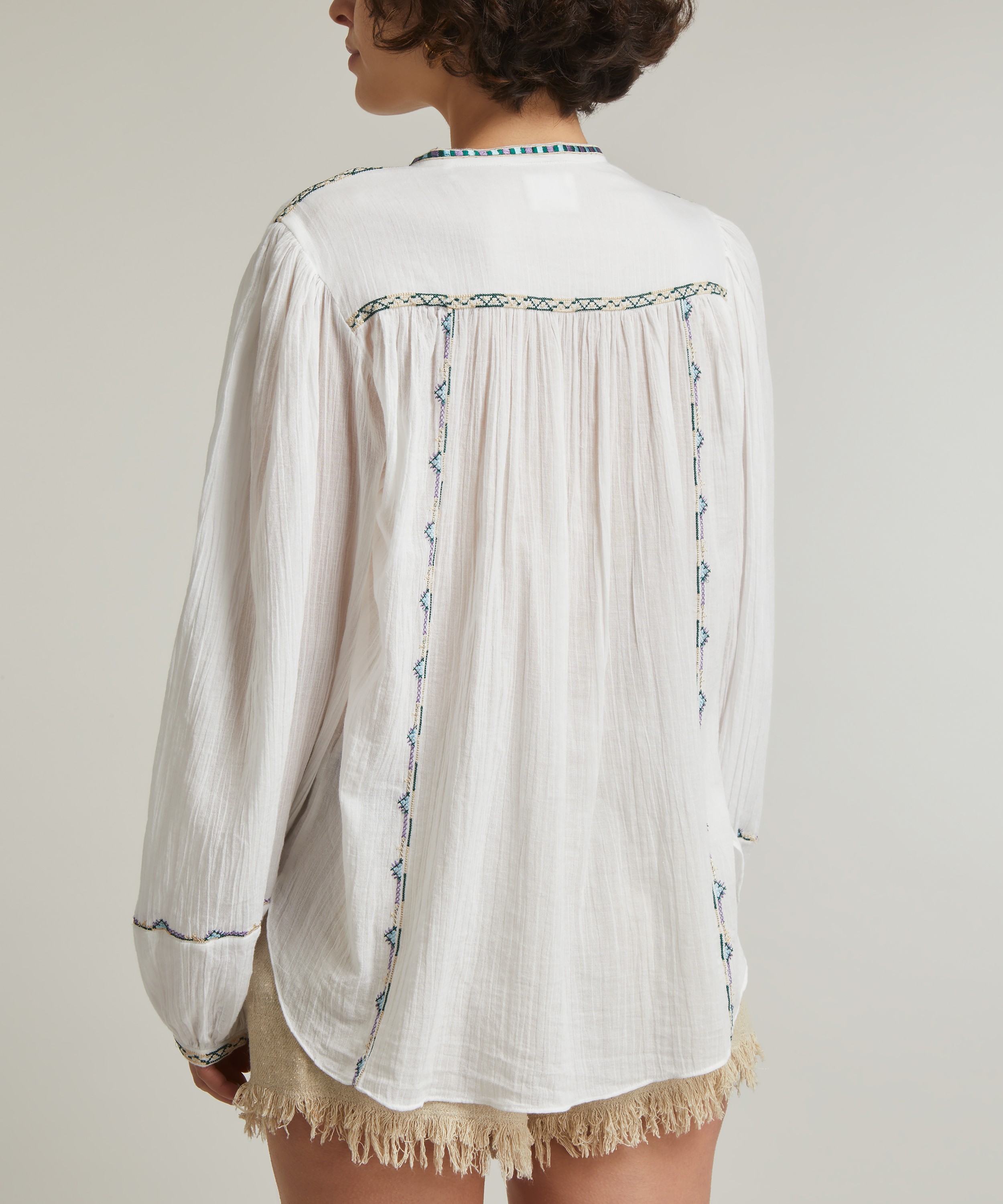 Isabel Marant Étoile - Silekia Embroidered Cotton Voile Blouse image number 3
