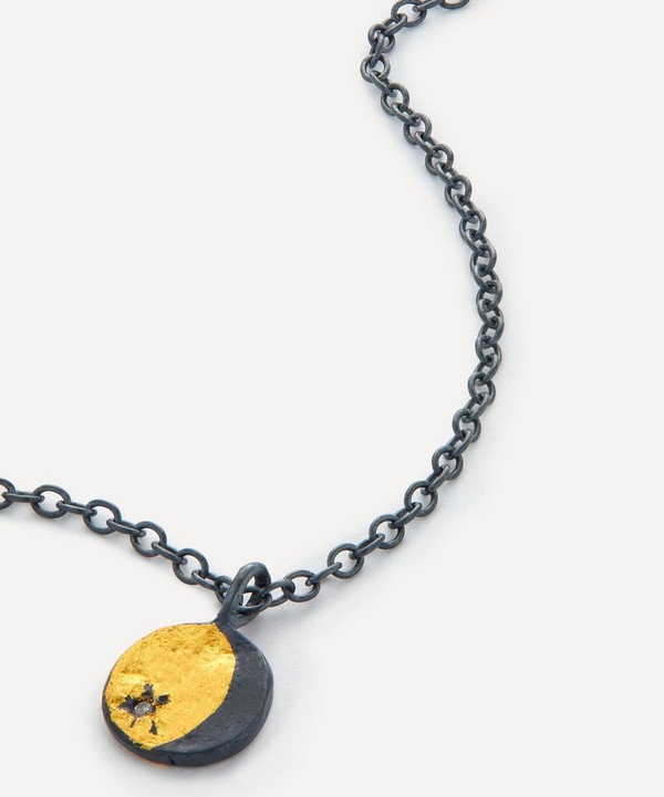 Acanthus - Mixed Metal Tiny Lunal Coin Pendant Necklace