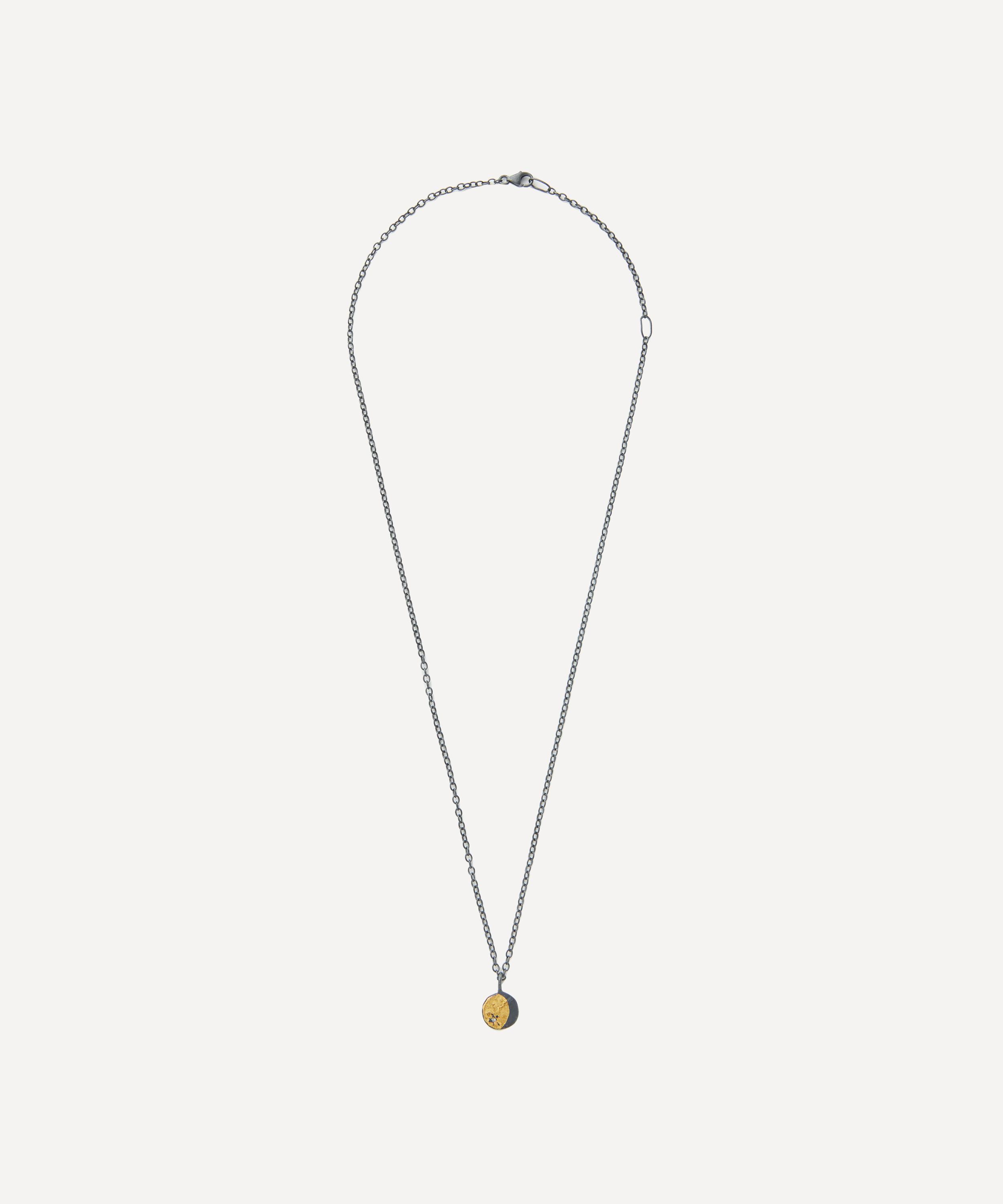Acanthus - Mixed Metal Tiny Lunal Coin Pendant Necklace image number 1