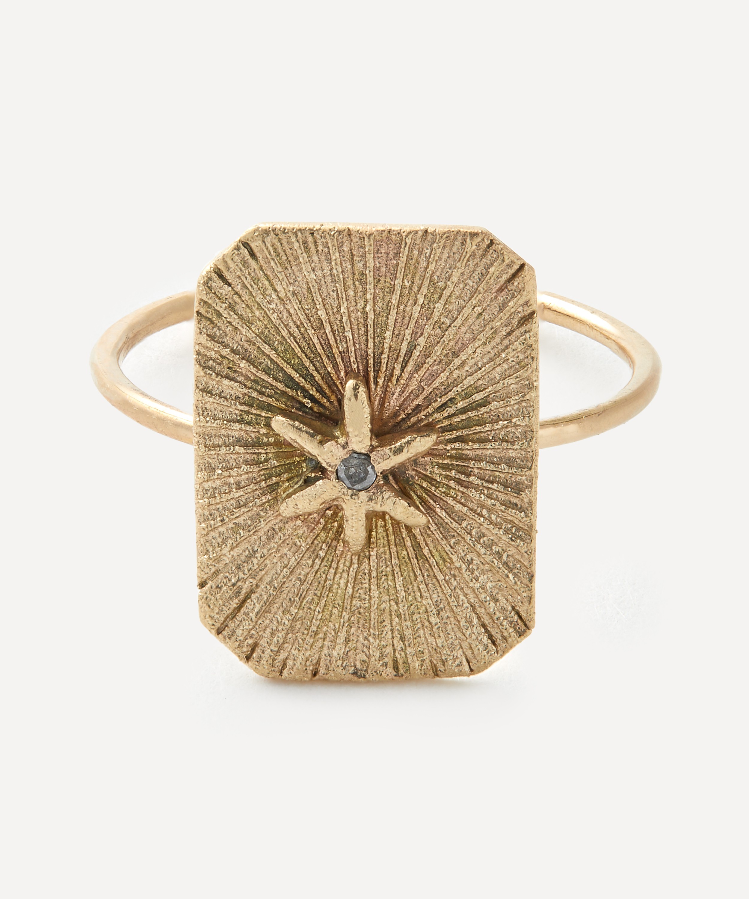 Acanthus - 14ct Gold North Star Aura Tag Amulet Ring