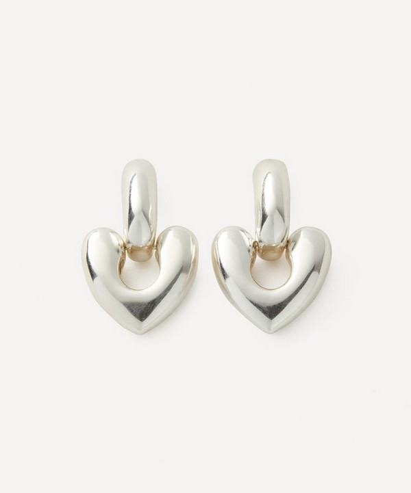 Annika Inez - Sterling Silver Large Detachable Heart Drop Earrings