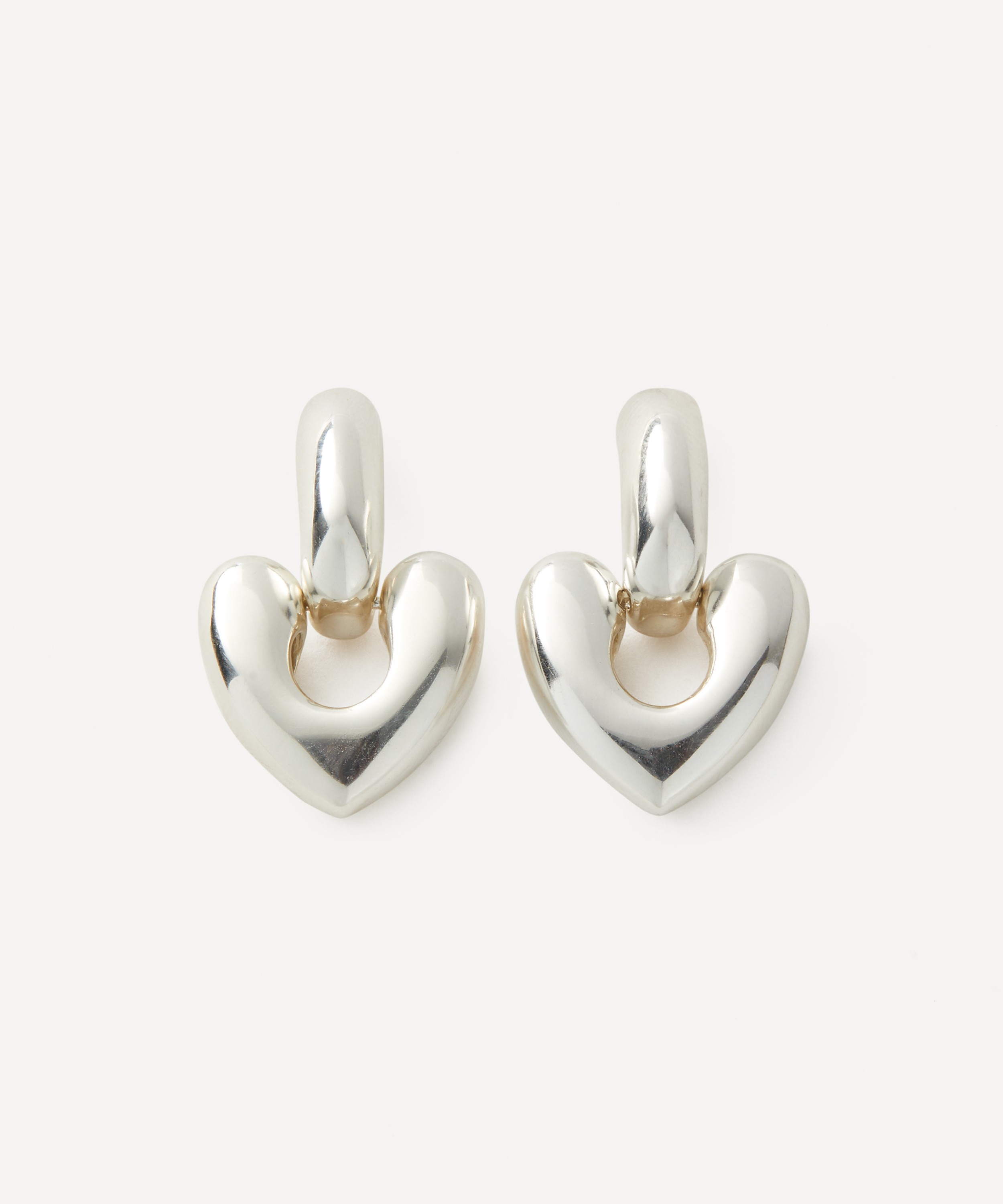 Annika Inez - Sterling Silver Large Detachable Heart Drop Earrings image number 0