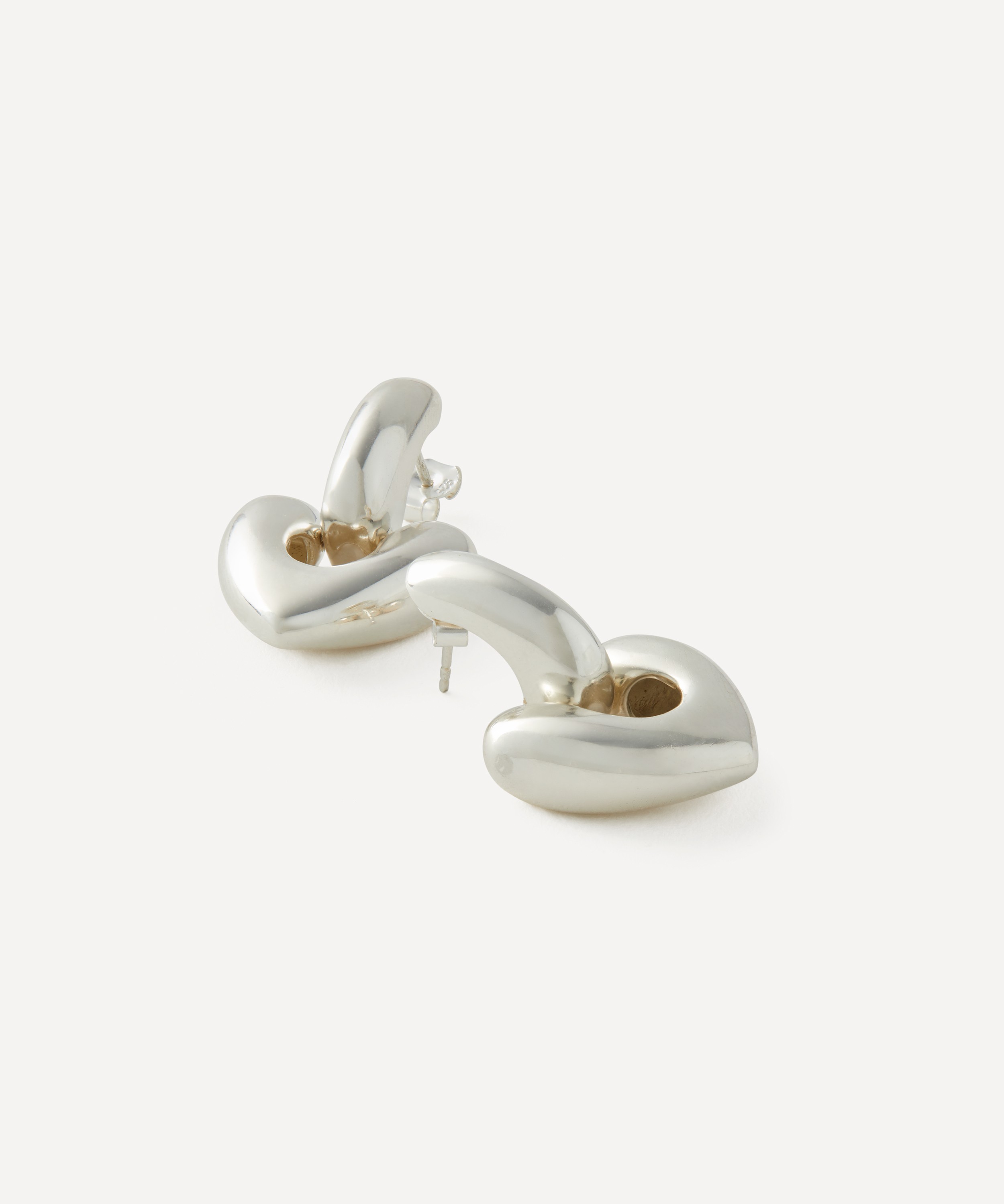 Annika Inez - Sterling Silver Large Detachable Heart Drop Earrings image number 1