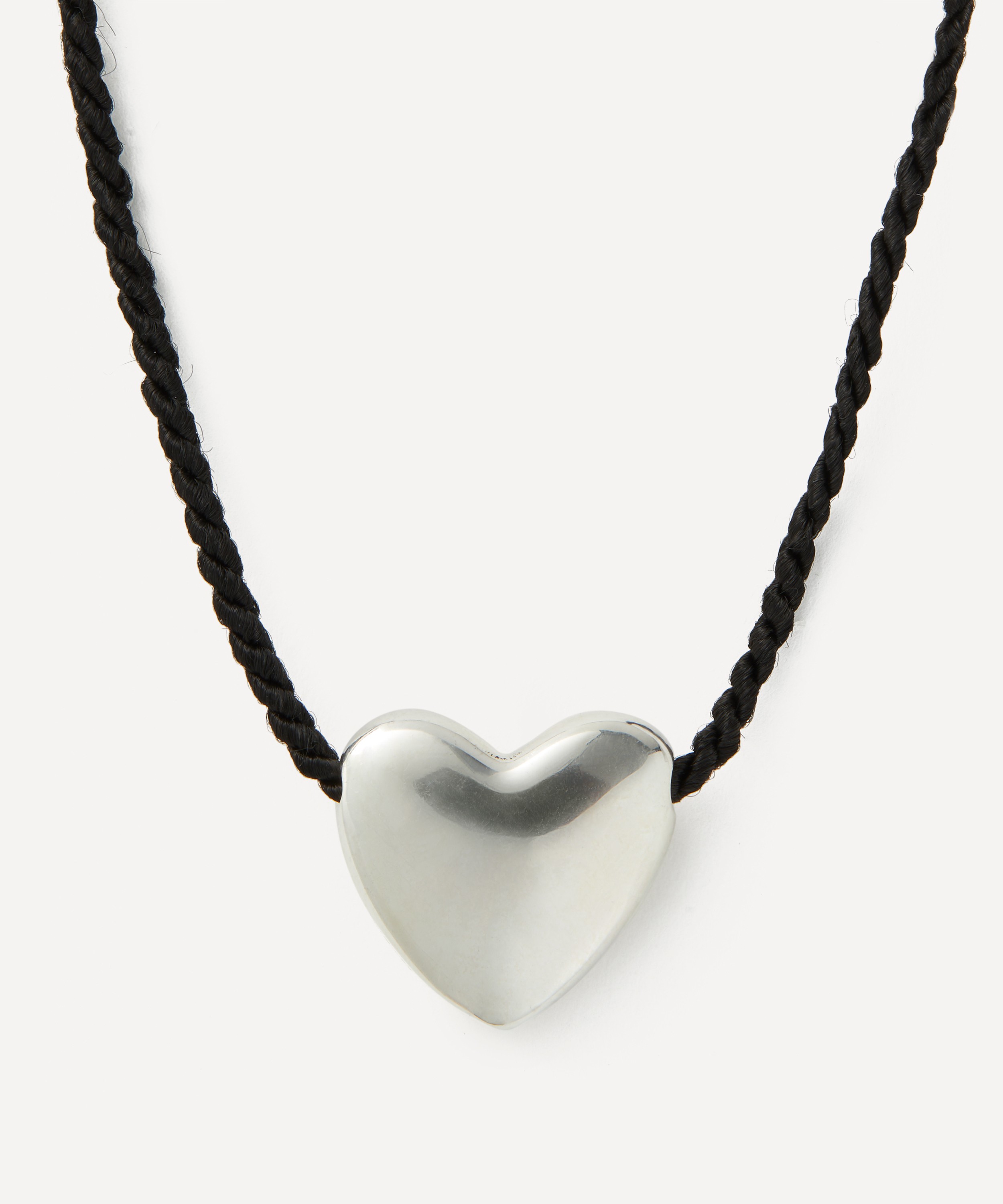 Annika Inez - Sterling Silver Small Cord Heart Pendant Necklace image number 0