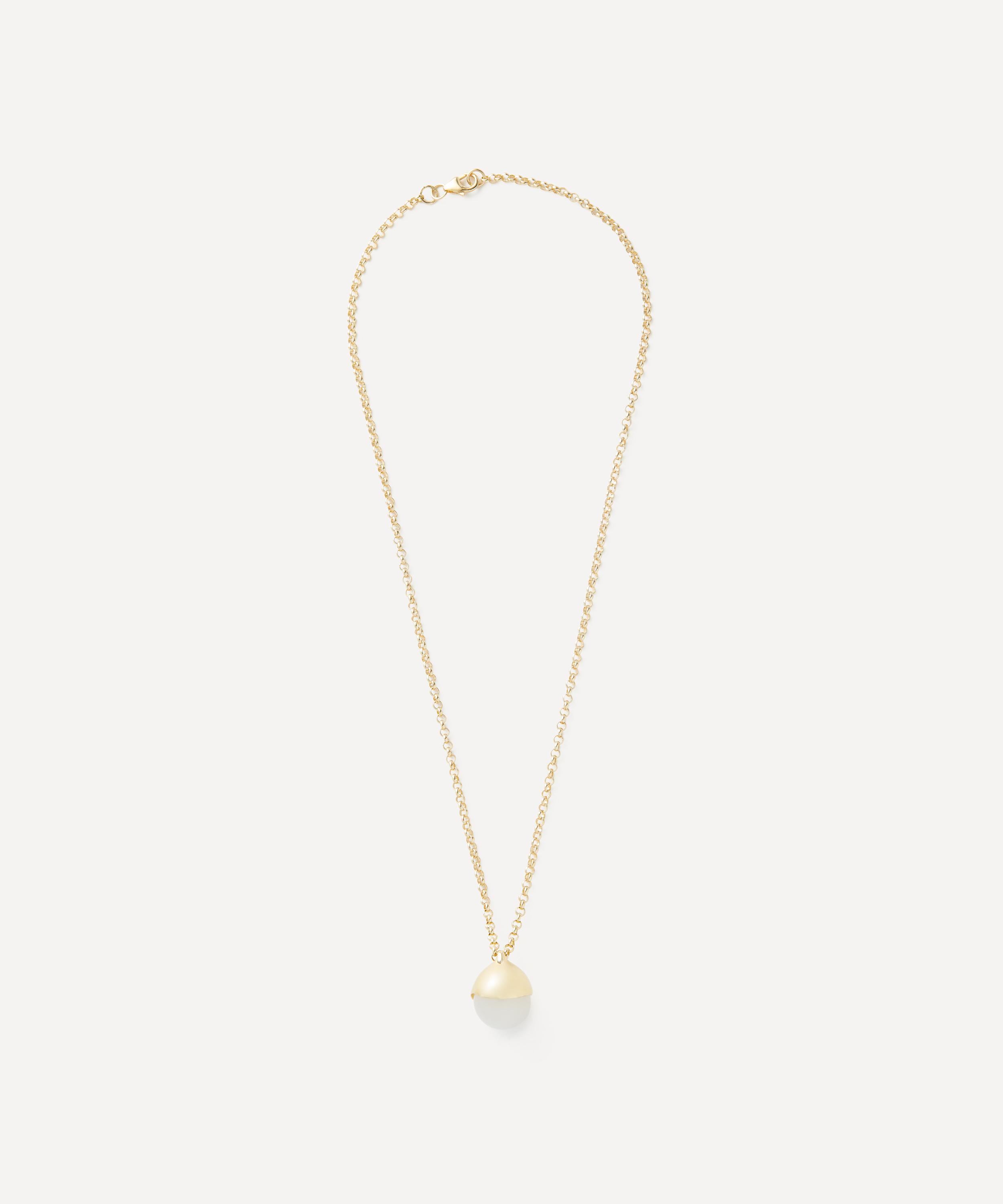 Annika Inez - 14ct Gold-Plated Rolling Stone Quartz Pendant Necklace image number 2