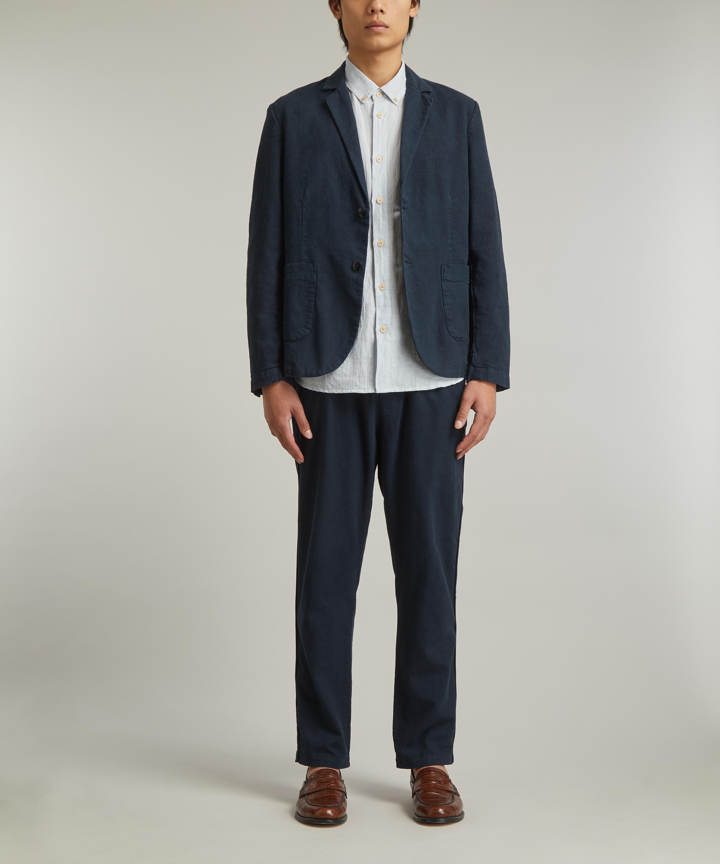 Folk - Navy Cotton Linen Blazer image number 1