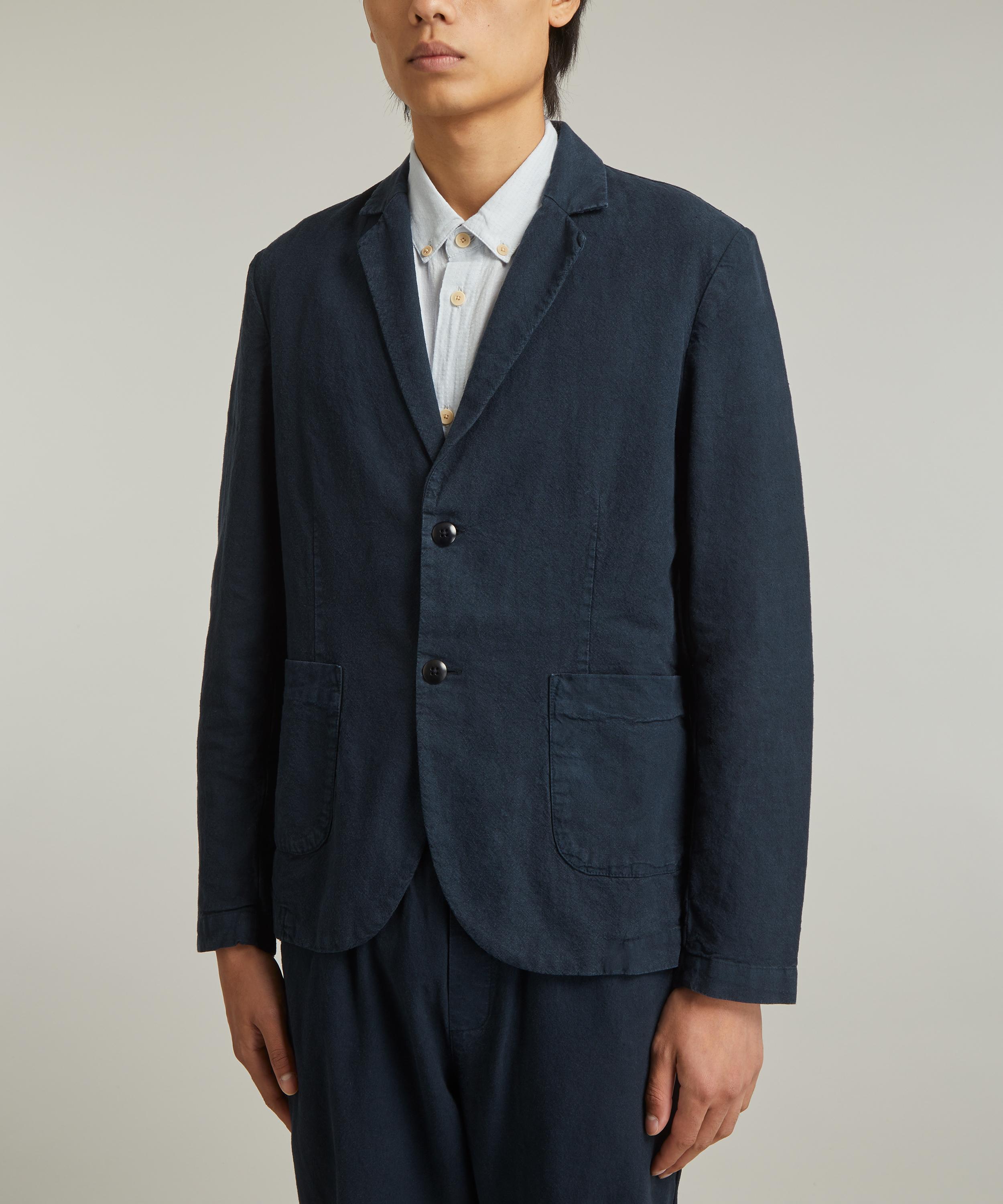 Folk - Navy Cotton Linen Blazer image number 2