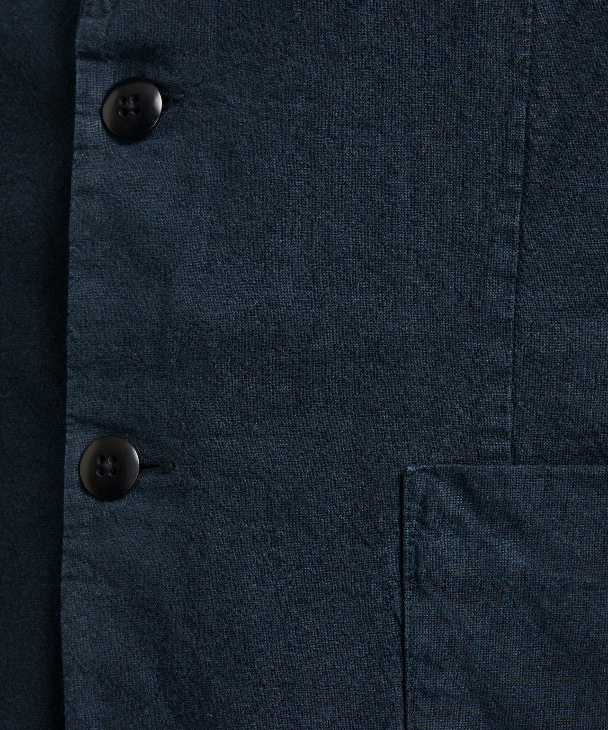 Folk - Navy Cotton Linen Blazer image number 4