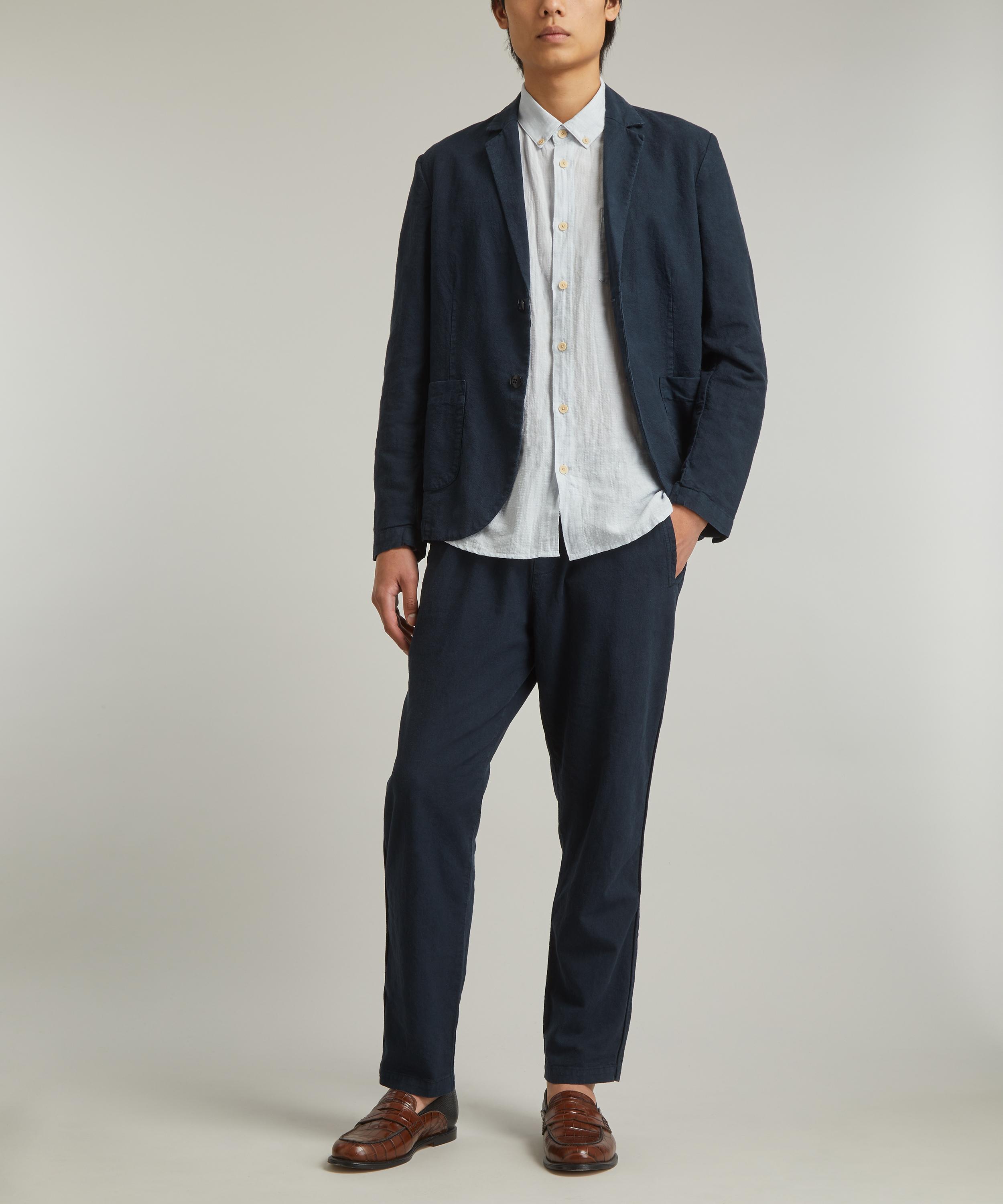 Folk - Navy Cotton Linen Trousers image number 1