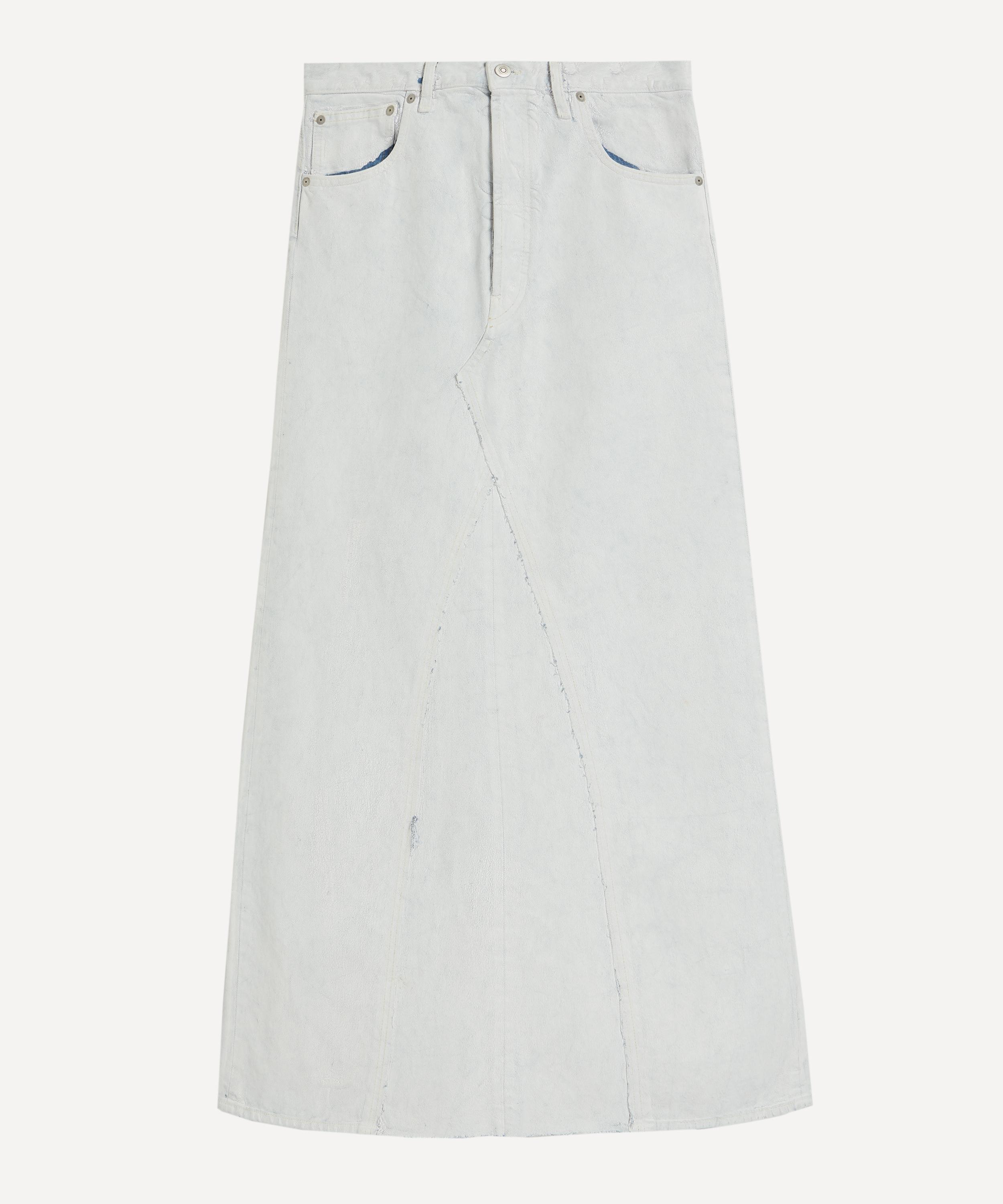 White jean maxi clearance skirt