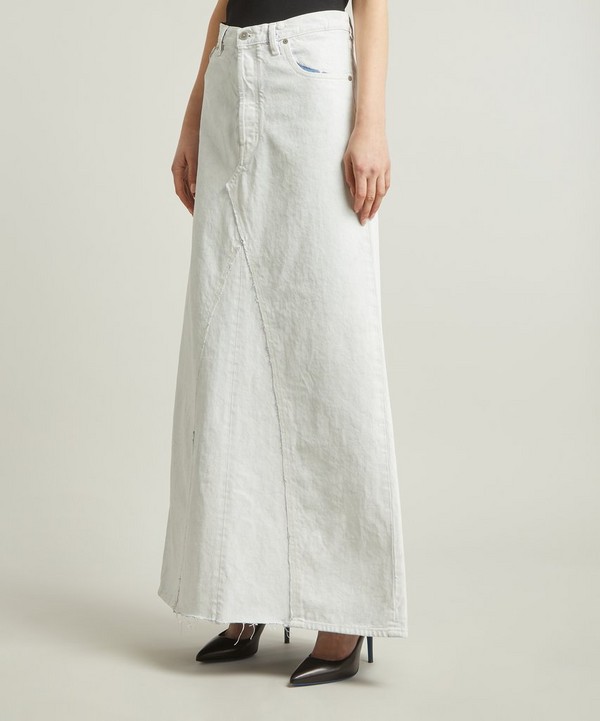 Maison Margiela - White Painted Denim Maxi-Skirt image number null