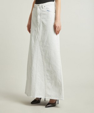 Maison Margiela - White Painted Denim Maxi-Skirt image number 2
