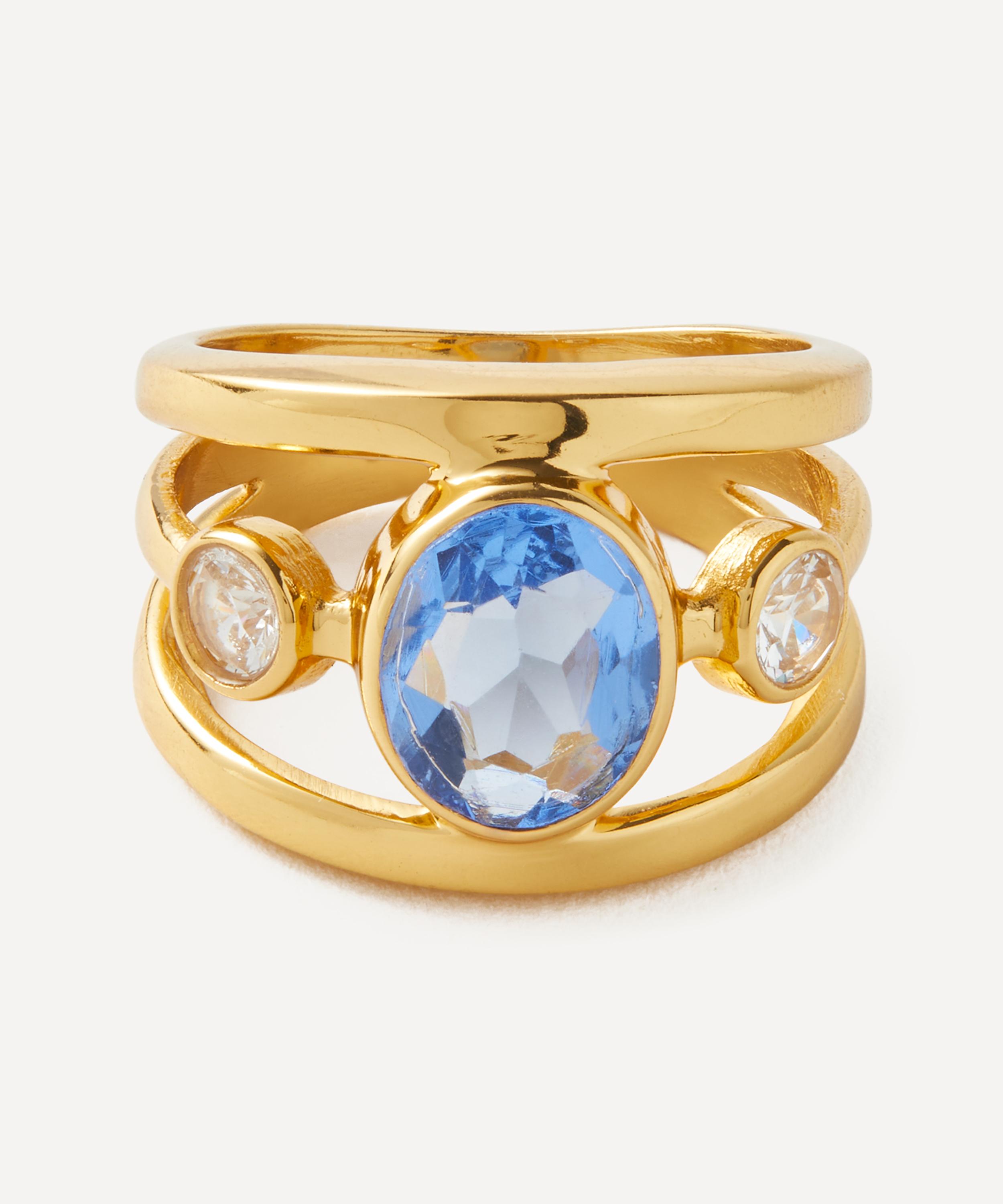 Shyla - 22ct Gold-Plated Dark Blue Gigi Ring image number 0