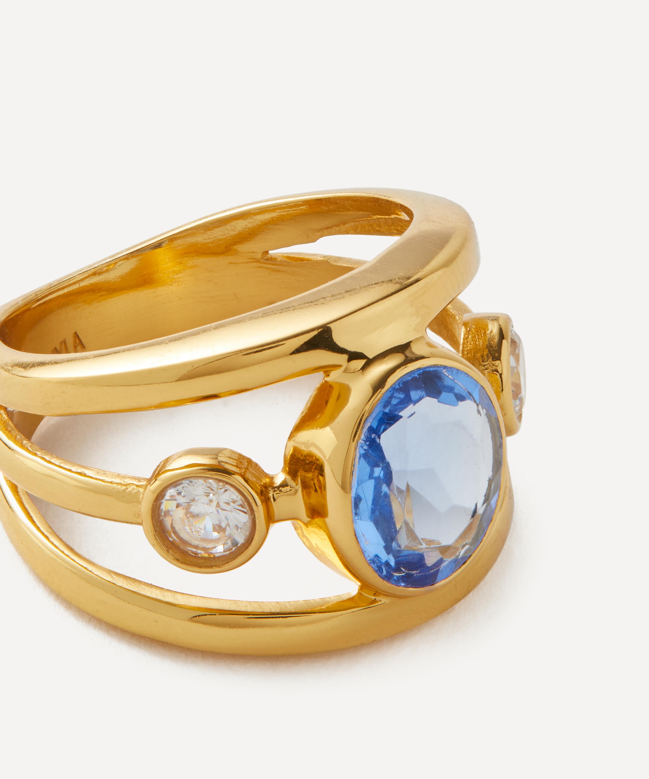 Shyla - 22ct Gold-Plated Dark Blue Gigi Ring image number 1