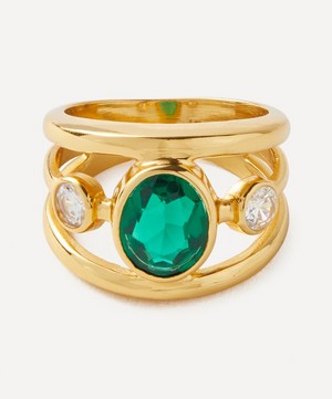 Shyla - 22ct Gold-Plated Emerald Gigi Ring image number 0